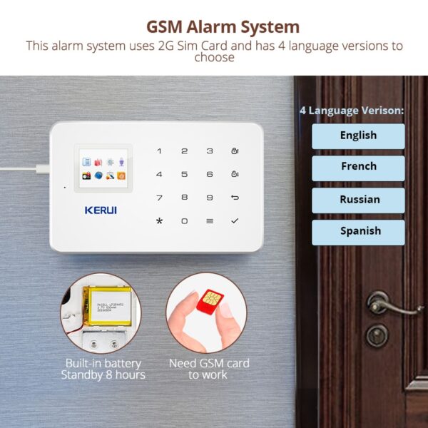 KERUI Wireless Smart Home GSM Security Alarm System SMS APP Control House Motion Detector Sensor Burglar 2