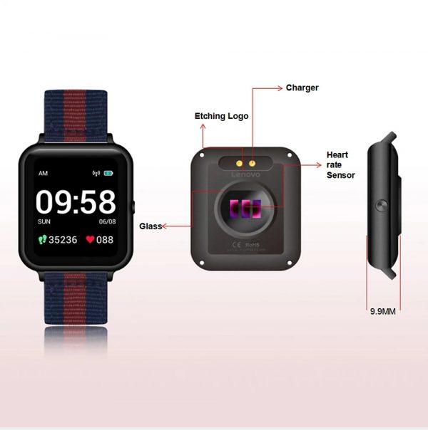 Lenovo S2 Dual Strap Smart Watch Black